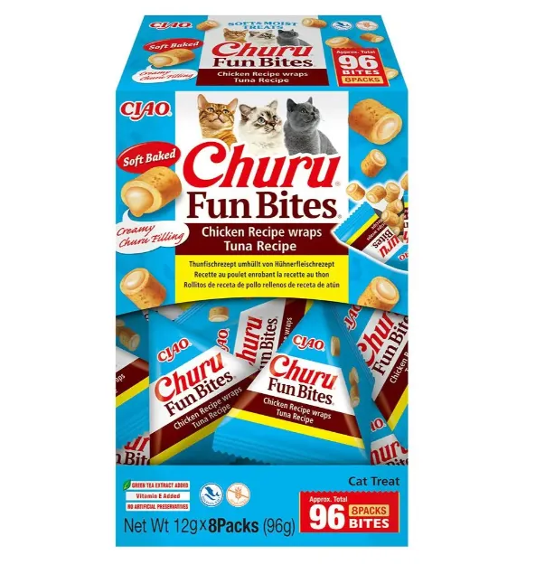 Ласощі для котів INABA Churu Fun Bites рулет з куркою та тунцем 8*12г EU742