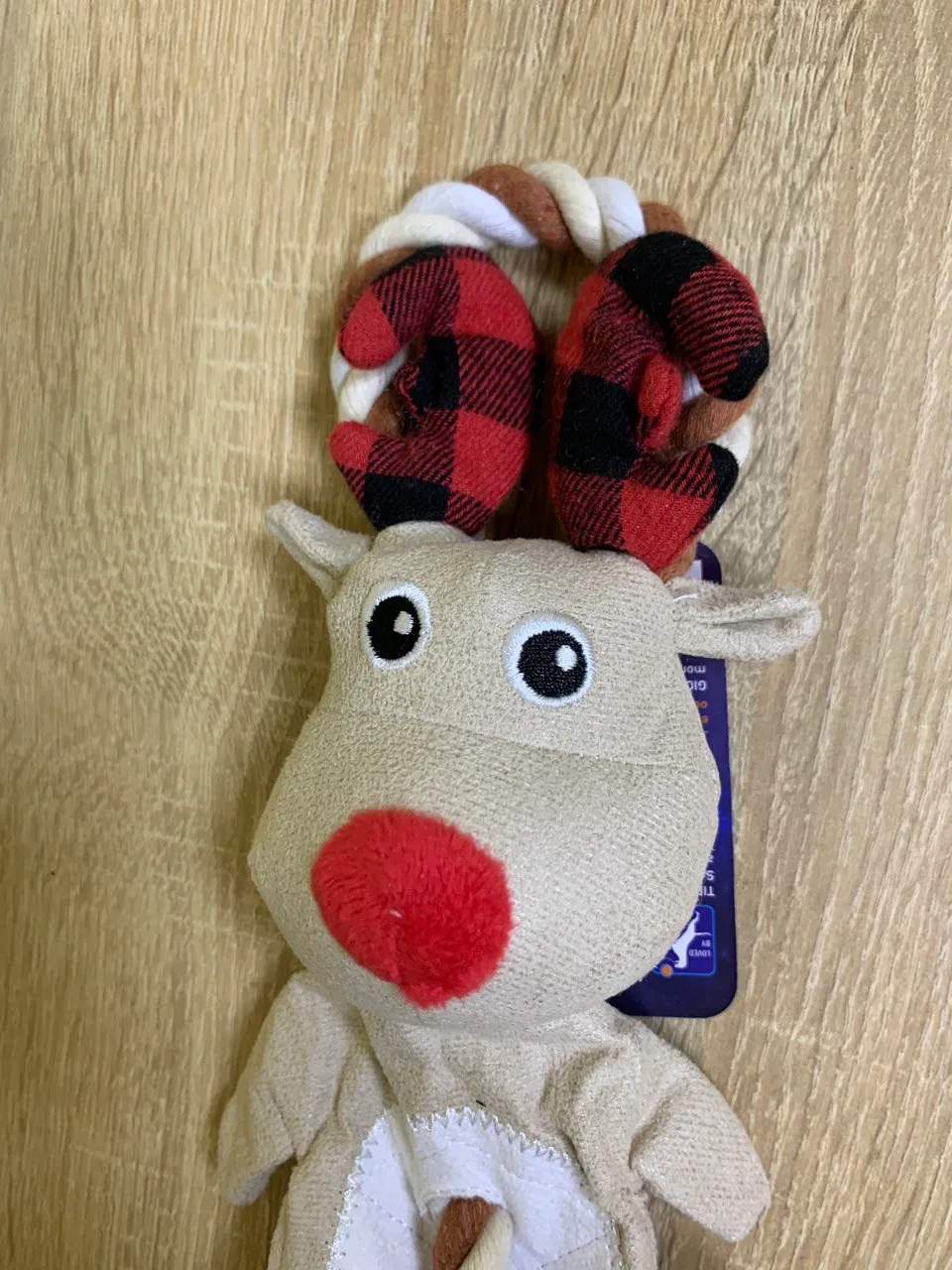 65629 Іграшка-тянучка для собак Різдвяний Олень Xmas біла 45см