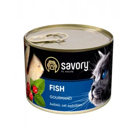 Корм Savory вологий для вибагливих котів з рибою 200г 30648