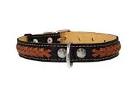 023461 Нашийник Collar подвійний з вплетеною косою (шир-25мм, довжина 38-50см) коричневий
