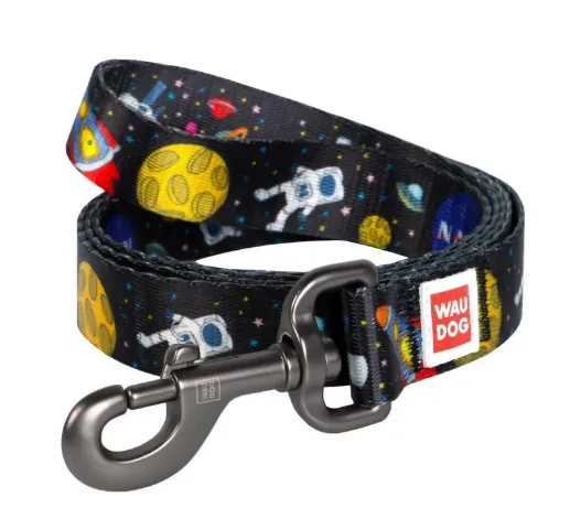 4914 Повідець Waudog Nylon з малюнком "Nasa" (ширина 20мм, довжина 122см)