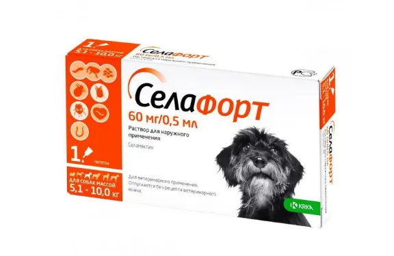 Селафорт для собак, стоп-он 60мг  від 5,1кг до 10кг №1 