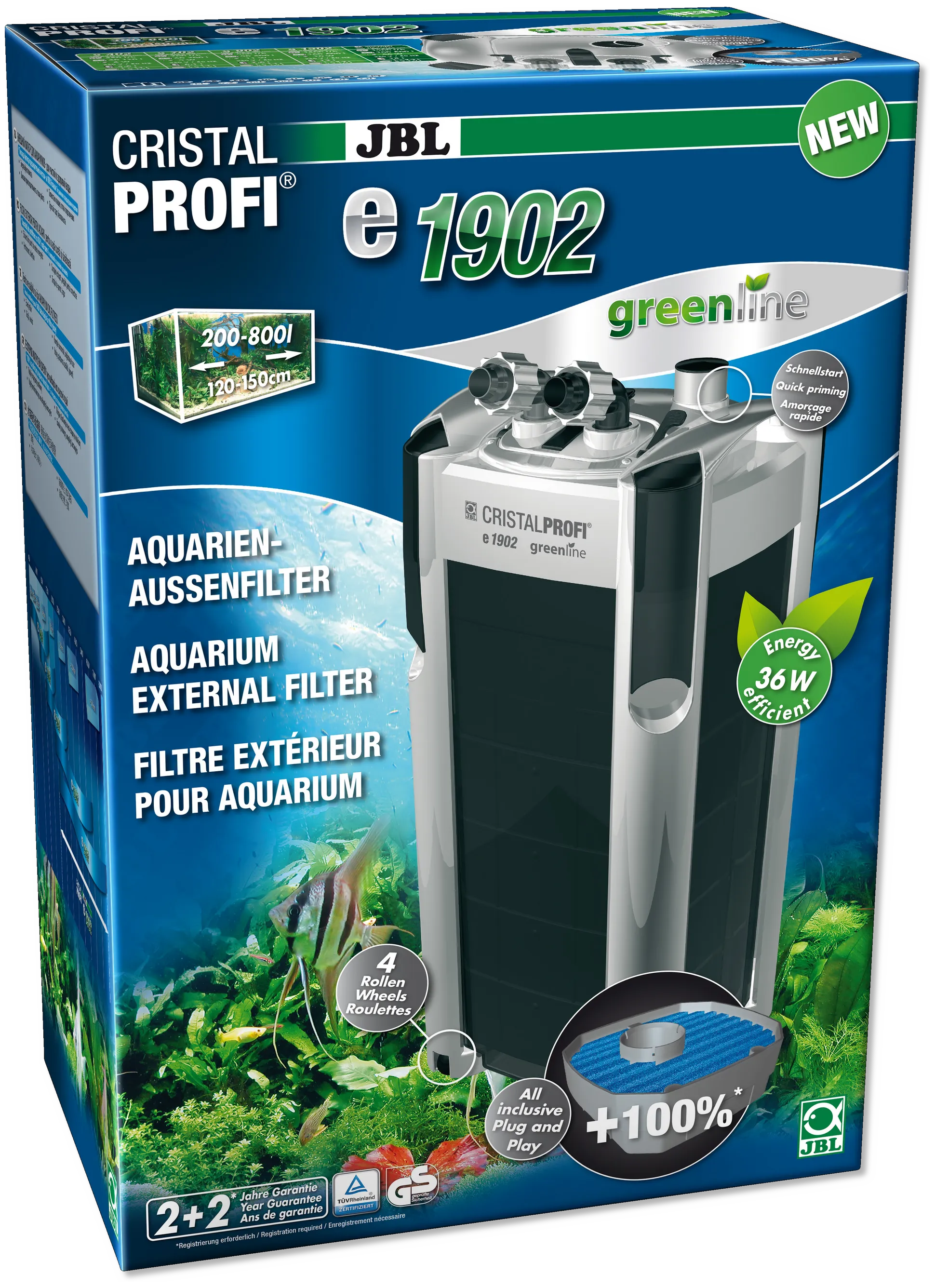 JBL CristalProfi e1902 greenline Зовнішній фільтр для акваріума до 800 л