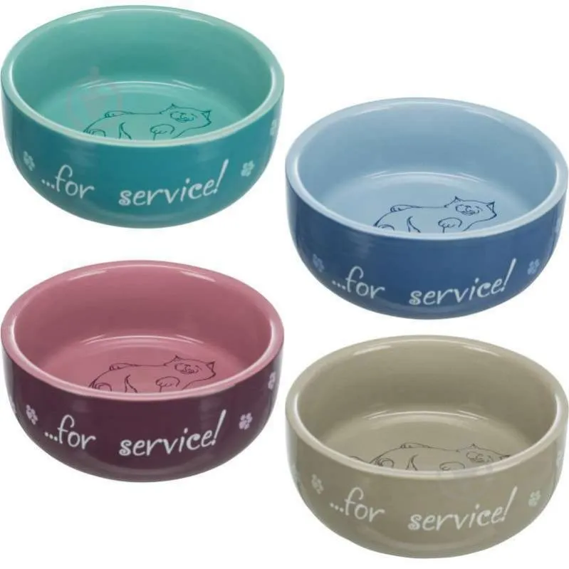 24793 Миска керамічна для котів Thanks for Serviсe 0,30л/11см