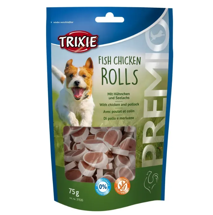 31535 Ласощі для собак Trixie Premio Fish Chicken Rolls курка, минтай 75г