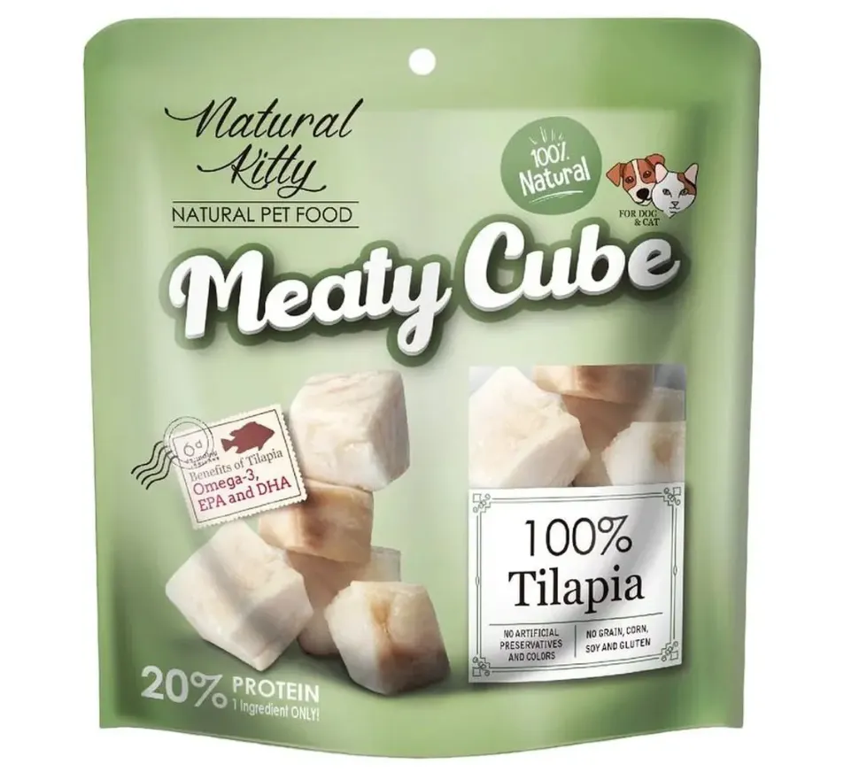 Ласощі для котів/собак Natural Kitty Meaty Cube 100% Tilapia Тиляпія 50г SNK21009
