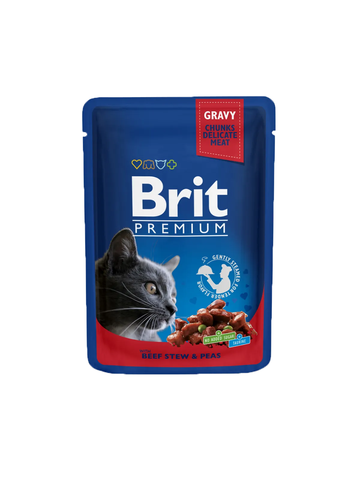 Brit Premium Cat pouch (тушкована яловичина з горошком) 100g