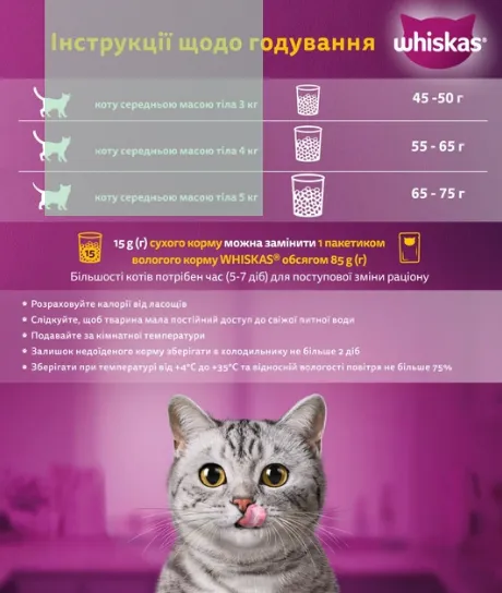Віскас сухий 800г для дор. котів яловичина