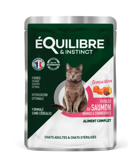 Equilibre шматочки в соусі для стерилізованих котів лосось/ананас/журавлина 85г 7974