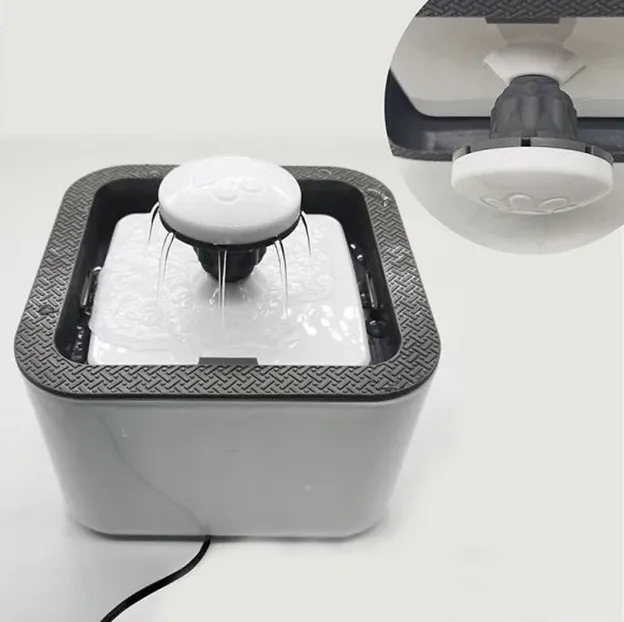 Фонтан 2.5л 19*19*12см USB сіро-білий 626485 - фото 3, характеристики, купити в «Живий Куток»
