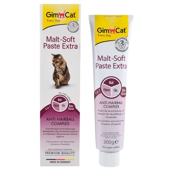 GimCat Паста МальтСофт/Екстра 200г для спалювання шерсті 417127