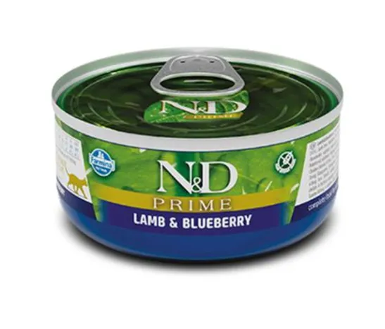 Farmina Cat N&D Grain Free Prime Lamb&Blueberry Adult з ягням та чорницею для дорослих котів 70г 02062