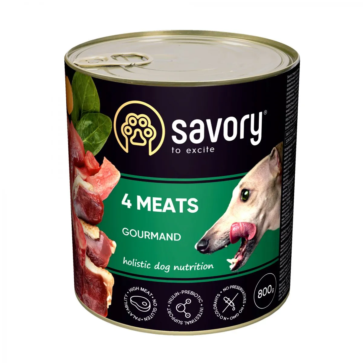 Savory вологий корм для дорослих собак усіх порід з чотирма видами м'яса 0.800кг