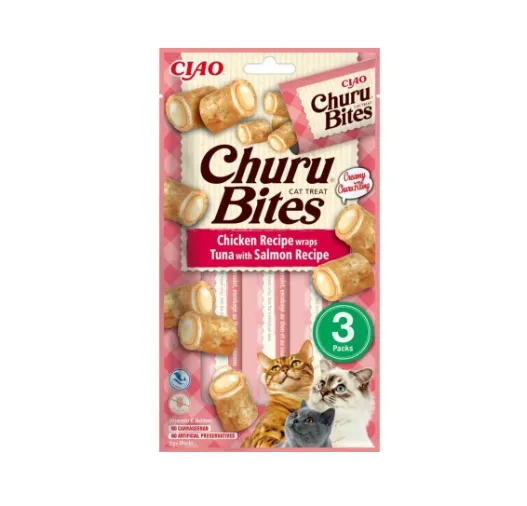 Ласощі для котів INABA Churu Bites курка/тунець/лосось 3*10г EU723