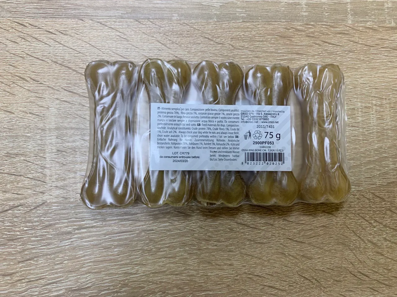 Кістка жилова KingBone 7.5см 15г 5шт/уп С6ВІ2238 (ціна за шт)