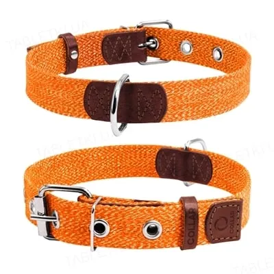 02624 Нашийник з бавовняної стрічки "CoLLaR" (шир.25мм, довж.41-53см) помаранчевий