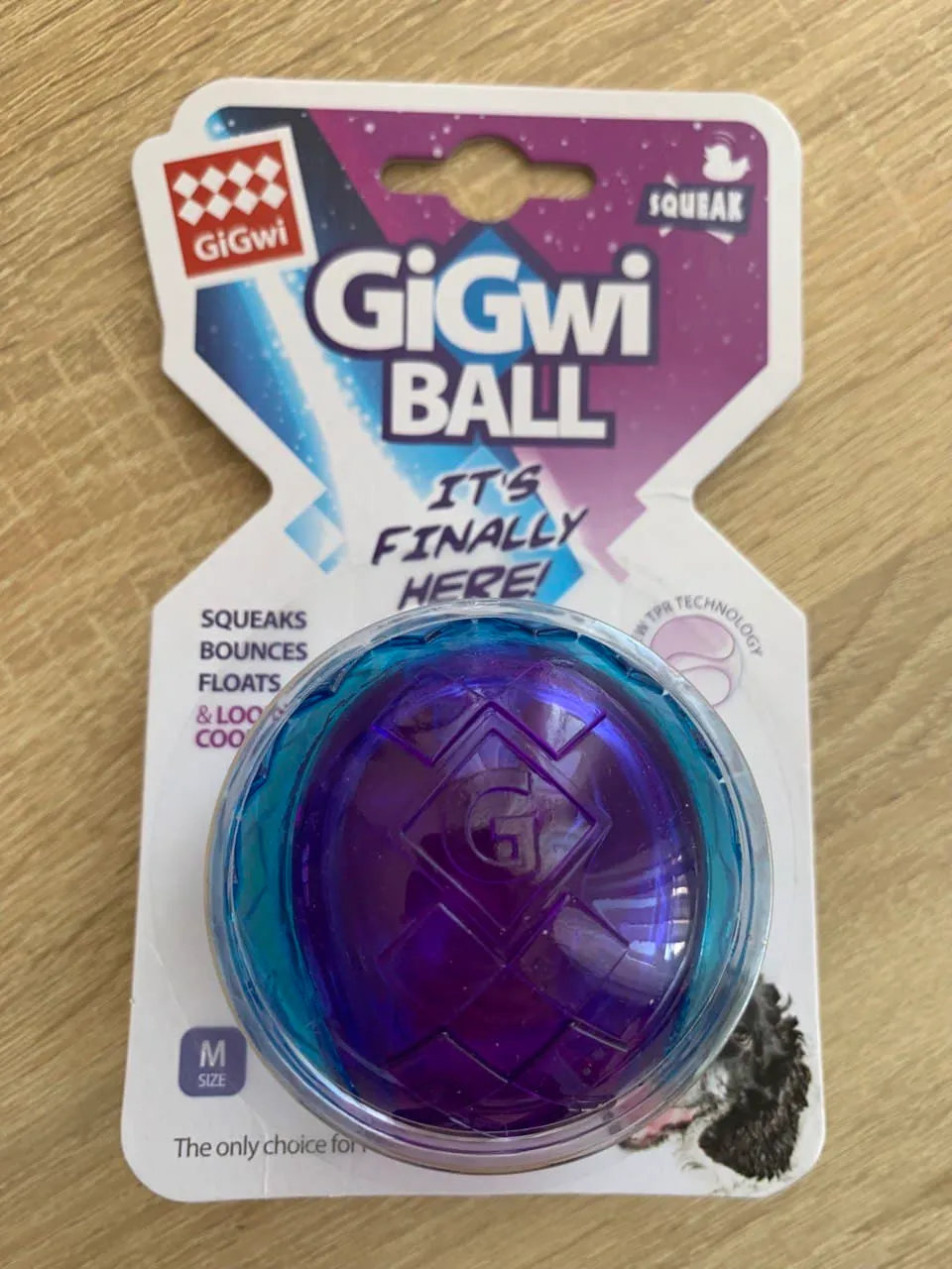 6297 Іграшка для собак М'яч GiGwi Ball with Squeaker purple/blue,M
