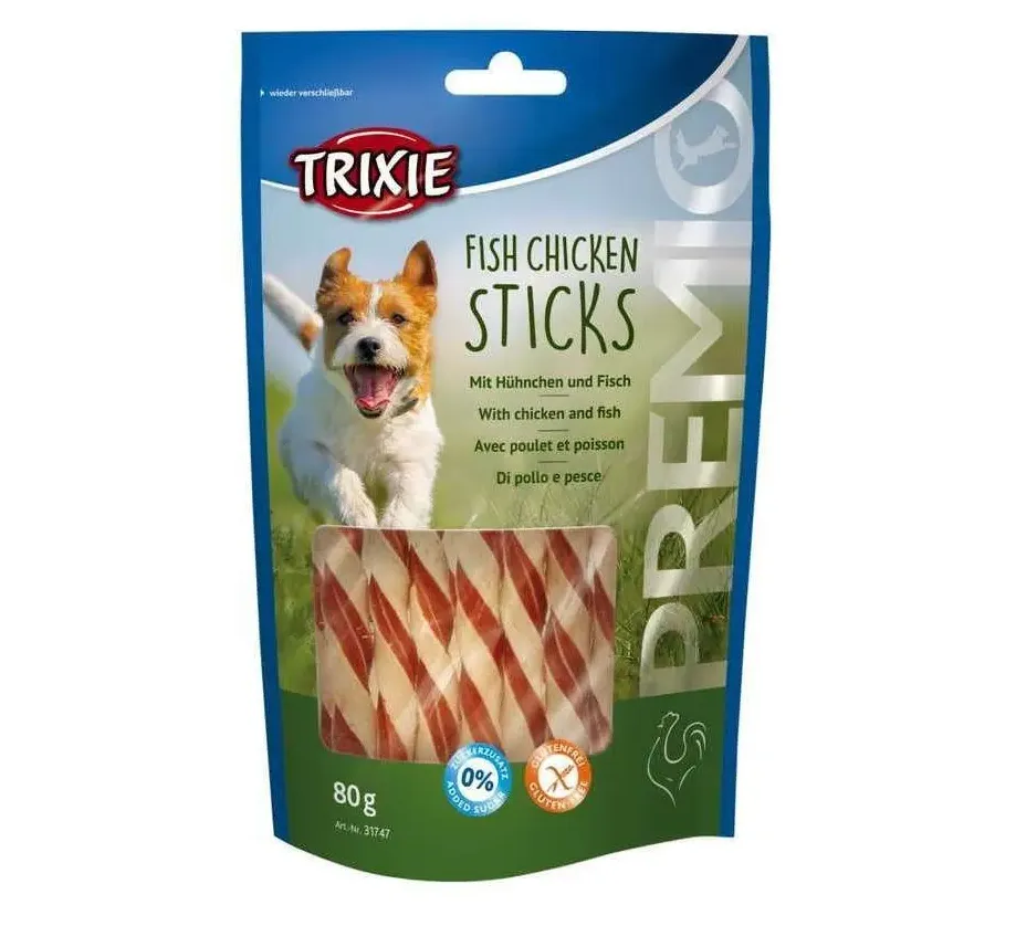 31747 Ласощі для собак Trixie Premio Fish Chicken Sticks курка, риба 80г