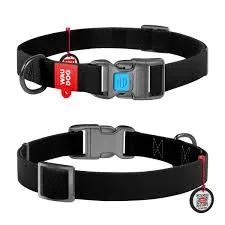 27451 Нашийник WAUDOG Waterproof водостійкий, пластикова пряжка (ширина 20мм, довжина-24-40см) чорний
