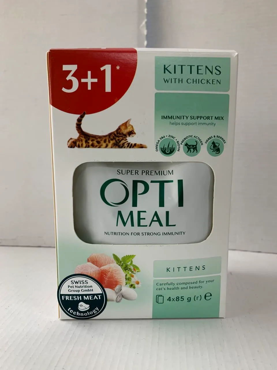 Optimeal+ пауч 85г для кошенят курка (3+1)