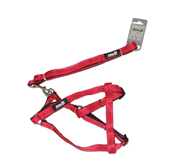 Шлея Animall HJ-LH215 Grey/Red 20мм*1200мм*40/65см