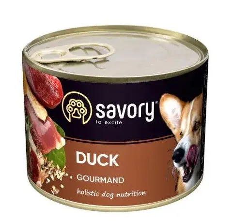 Savory вологий корм для дорослих собак усіх порід з качкою 200g 30464