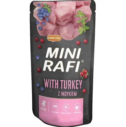 Mini Rafi пауч для собак малих порід з індиком 150г