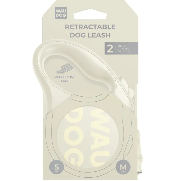 816315 Повідець-рулетка WAUDOG R-leash Monochrome White M до 25кг, 5м світловідбив. стрічка, білий - фото 4, характеристики, купити в «Живий Куток»