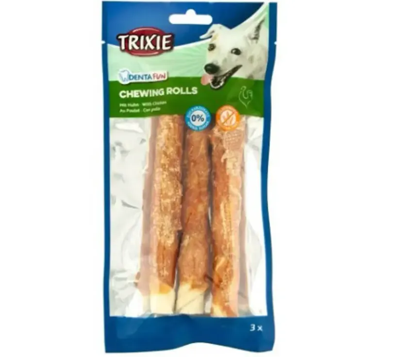 Trixie DENTAfun Паличка для чищення зубів з куркою для собак, 28 см, 250 г