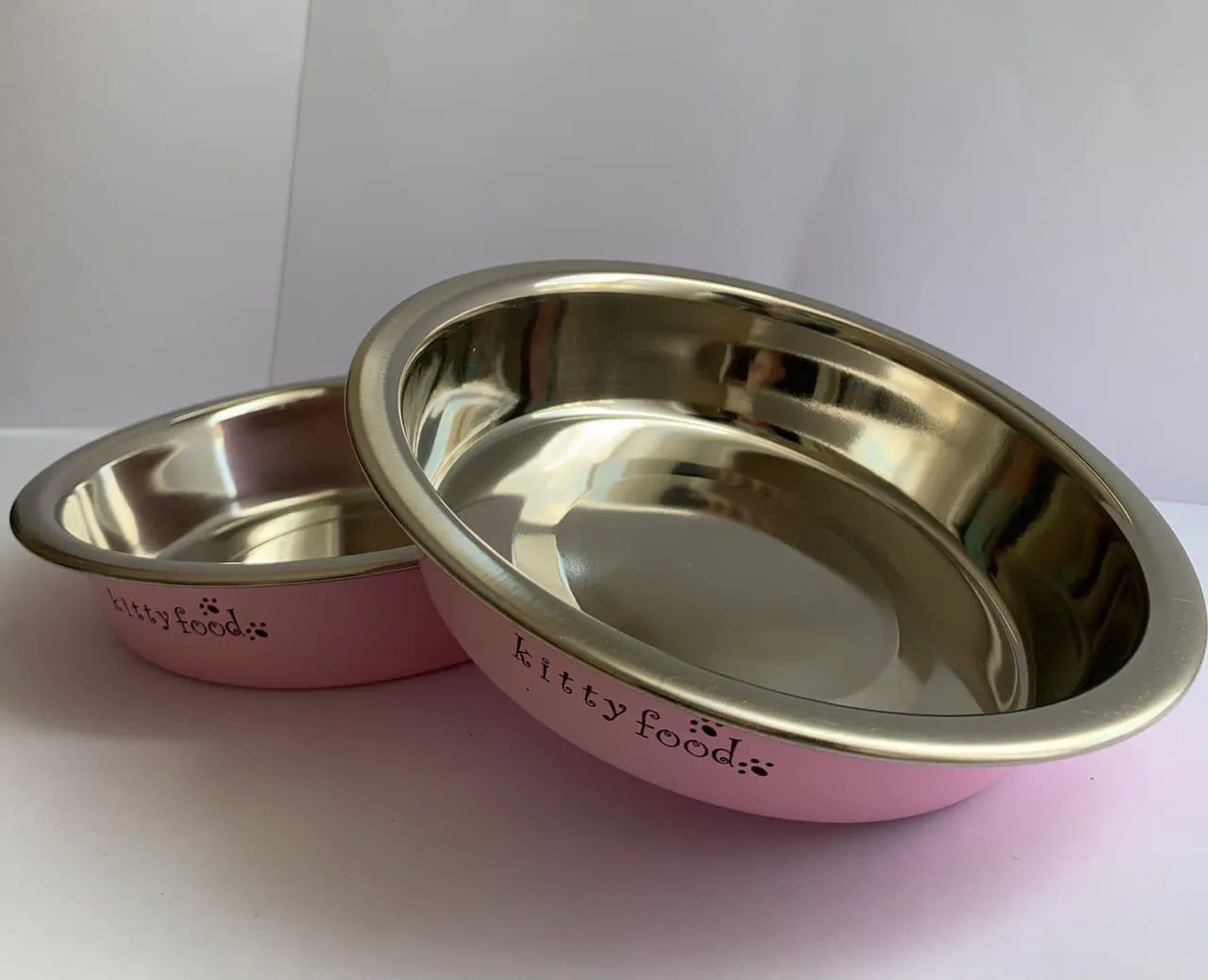 М 129 Миска металева для кота "Kitty Food" рожева 0,3л