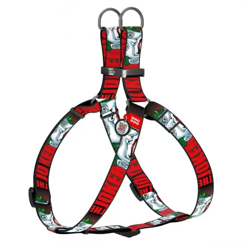 0720-2008 Шлея WAUDOG Nylon с QR-паспортом, малюнок "Джокер" (ширина 20мм, довжина 50-80см)