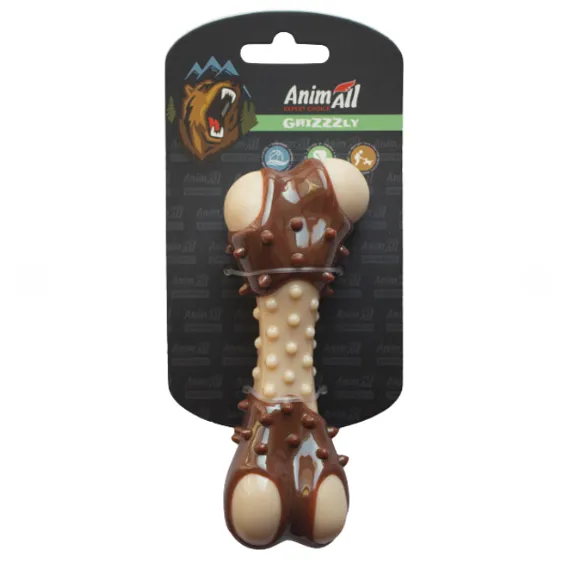 AnimAll A GrizZzly 9840 Іграшка кістка з ароматом м'яса M beige/brown