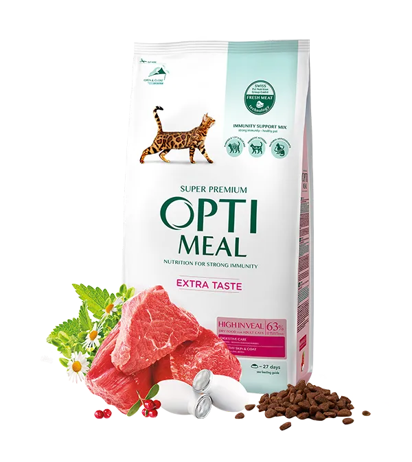 Optimeal+ для котів, телятина 1.5кг