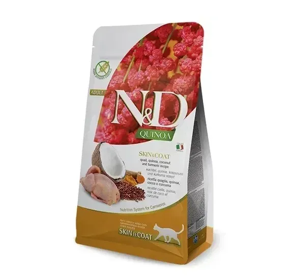 Farmina Cat N&D Skin&Coat Quinoa&Quail Adult з перепелом, кіноа, кокосом і куркумою 300g 35783