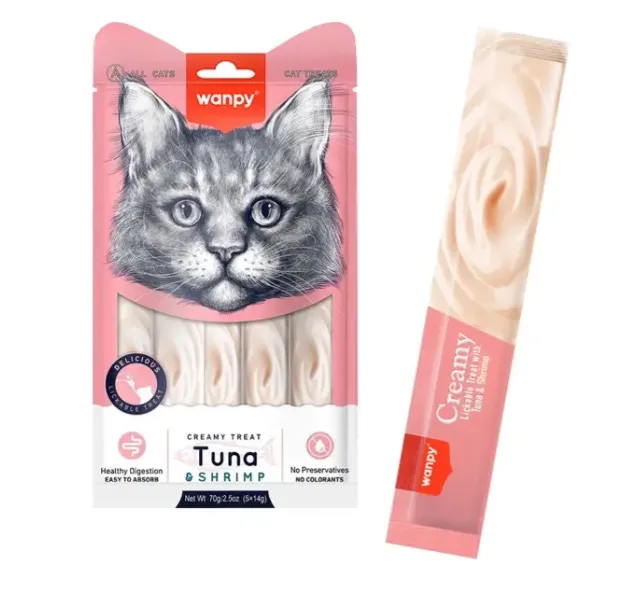 Wanpy Creamy Lickable Treat with Tuna&Shrimp рідкі ласощі з тунцем та креветкою 14г