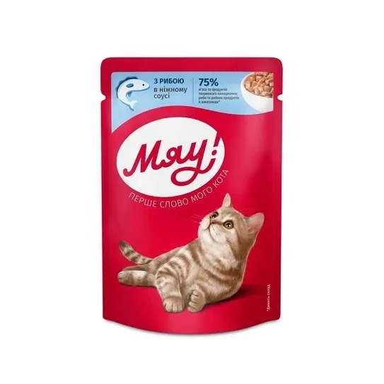 Мяу пауч риба в соусі 0.085кг