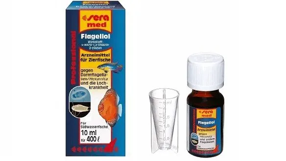 Sera med Prof. Flagellol боротьба з захв.дирок у голові у дискусів, гексаметозом на 400л - 10мл