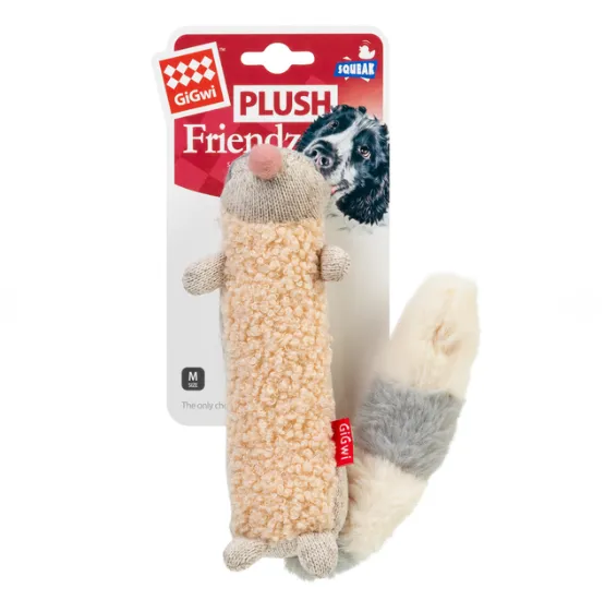 75310 Іграшка для собак "Єнот" з пищалкою GiGwi Plush Friendz, текстиль 17см