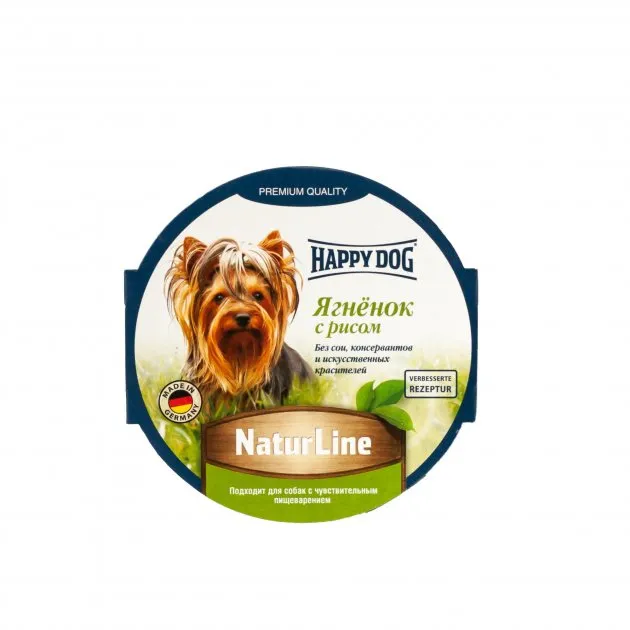 1002724 Happy Dog 85г ягня рис консервований корм у вигляді паштету для собак