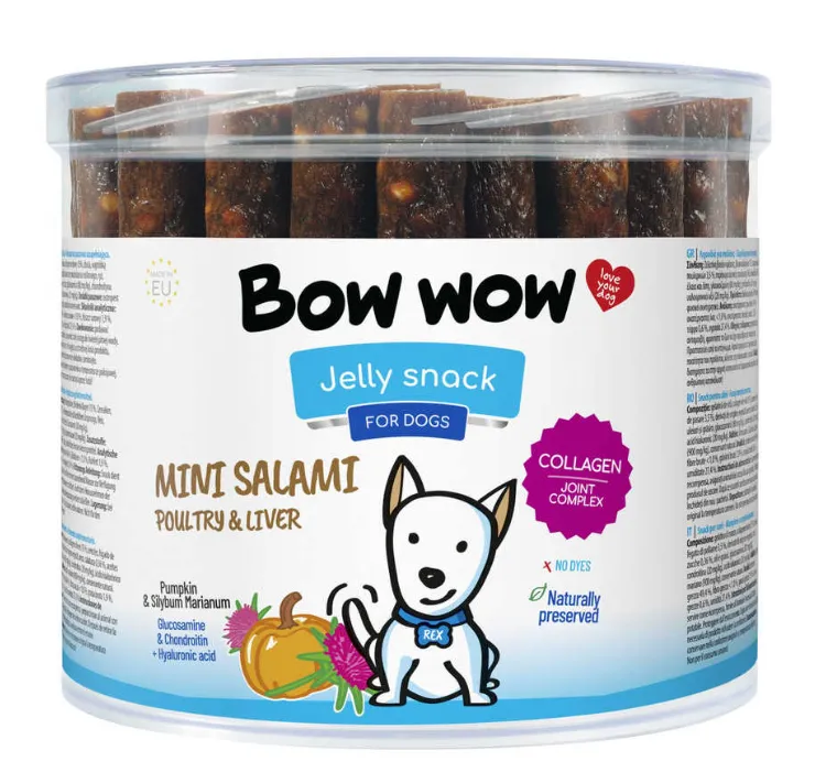 STICK банка ТРУБКА Bow Wow салямі птиця і печінка 12см 60шт BW466