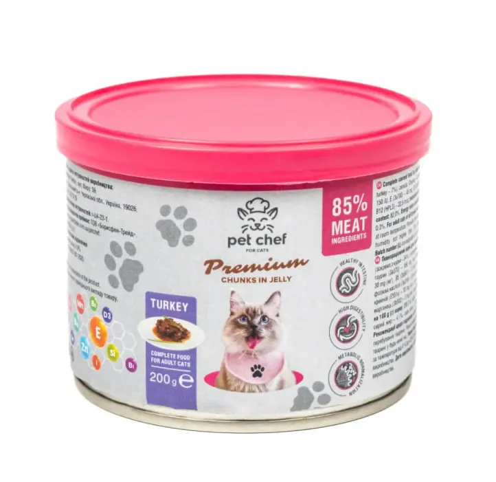 Корм для котів Pet Chef паштет з індичкою 200г