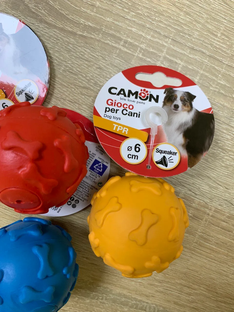 Іграшка для собак Camon М'яч TPR Оссі зі звуком, 4см AD053/G