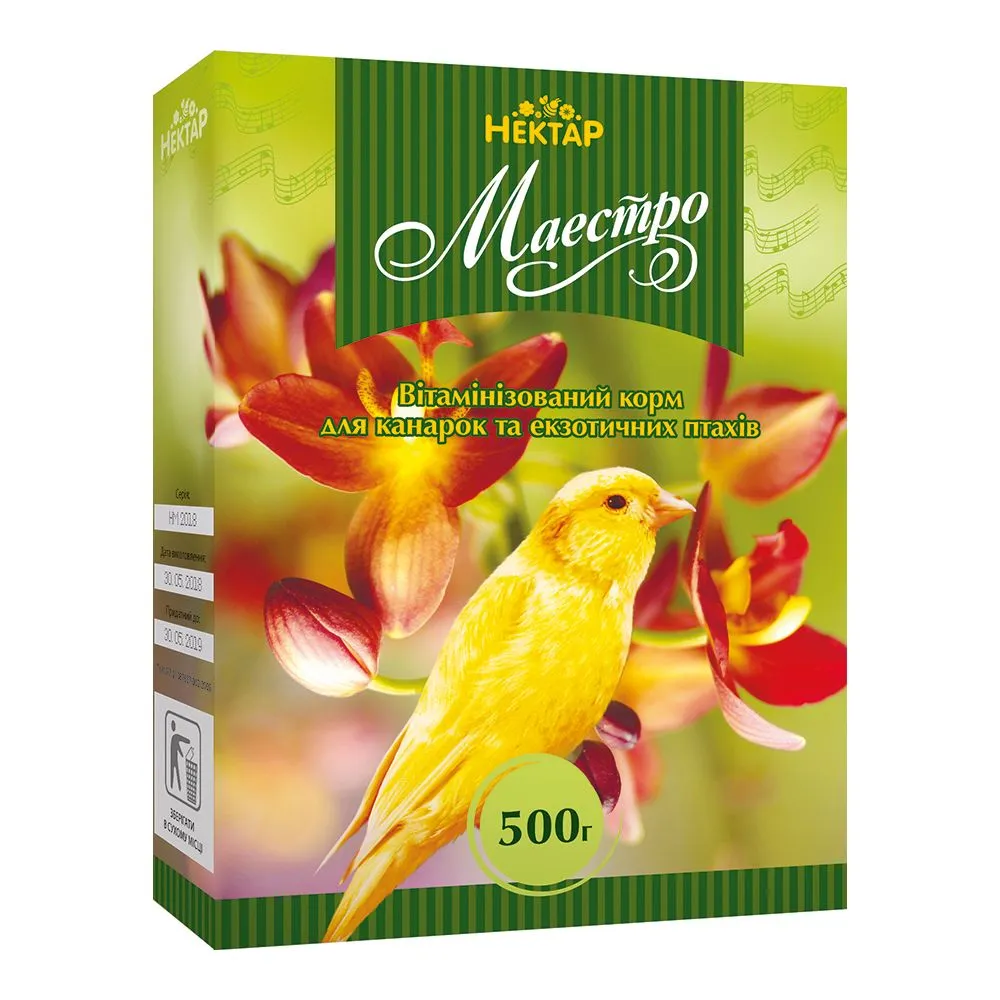 Корм для канарок та екзотичних птахів "МАЕСТРО", 500 г		