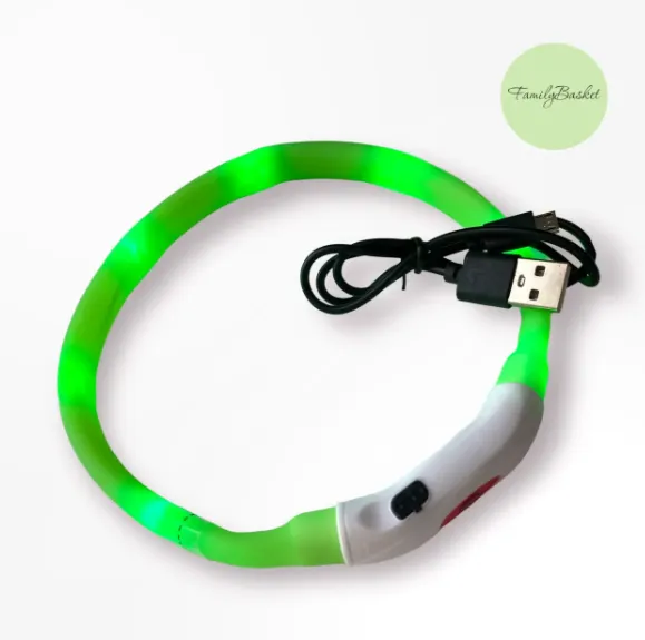 LGT20 Нашийник, що світиться ZooMax USB силікон Mix S 55cм/14мм