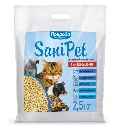 Наповнювач Sani Pet для гризунів натурал, 2.5 кг